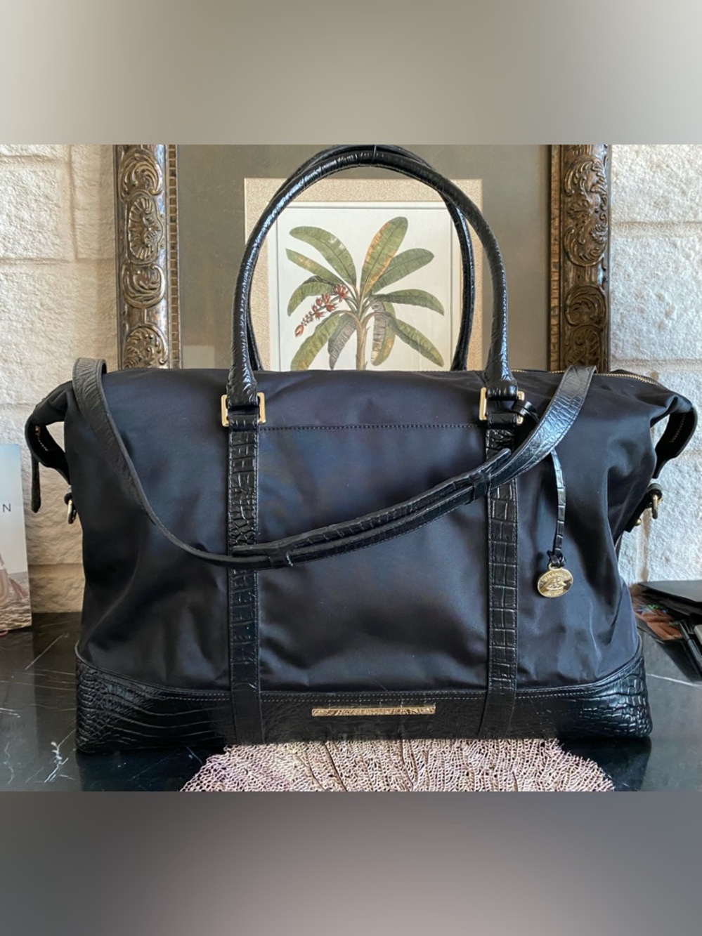 ⛴️⚓️BRAHMIN BLACK DUXBURY WEEKENDER TRAVEL BAG - Picture 15 of 15